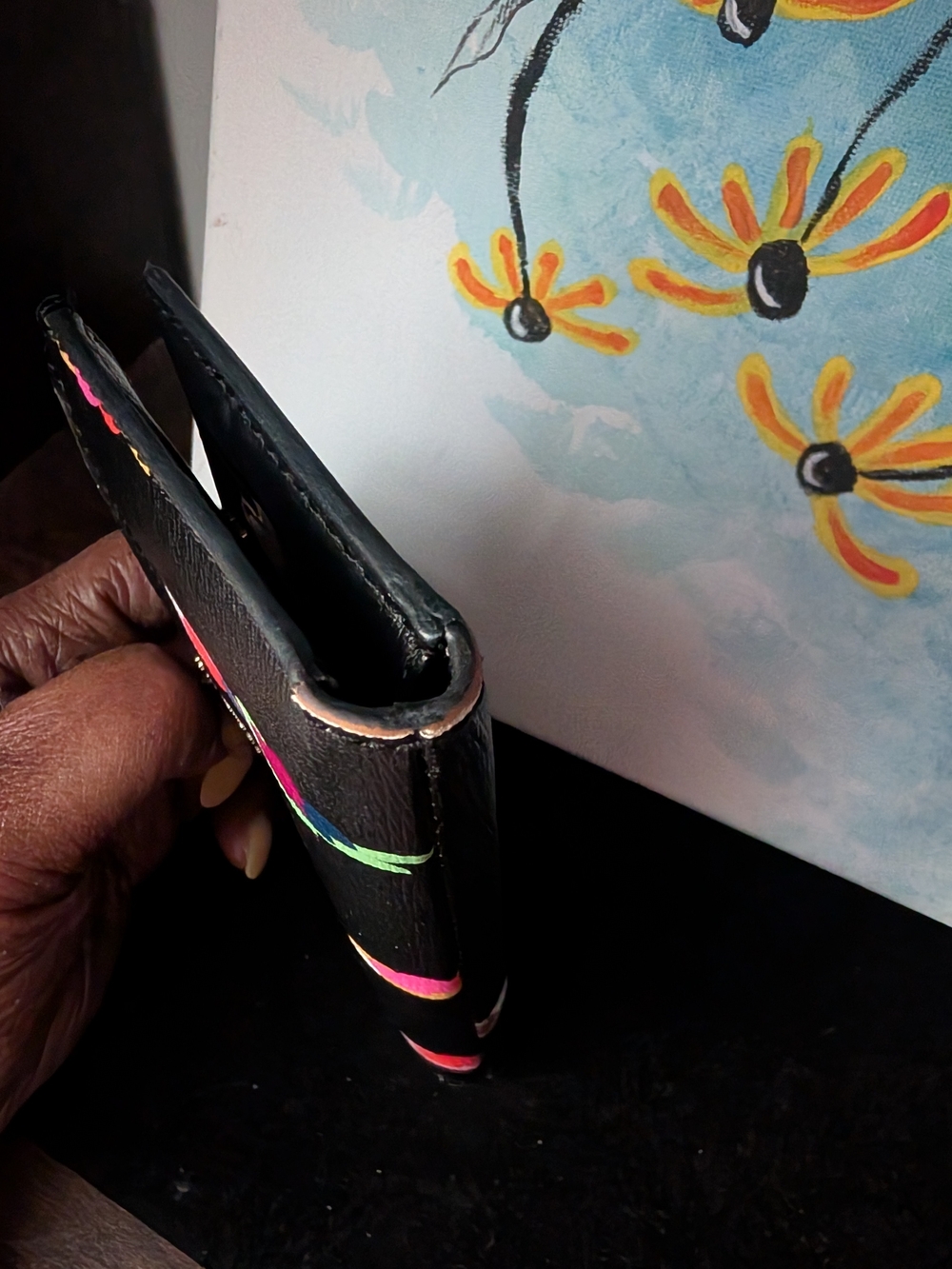 kate spade New York Black Parrot Print Zip Compact Wallet - Picture 6 of 6